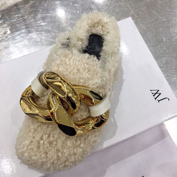 brand new fashion jw women casual booties fur warm flat heel slides big chain slippers luxurys designers shoes, Black
brand new fashion jw women casual booties fur warm flat heel slides big chain slippers luxurys designers shoes, Black