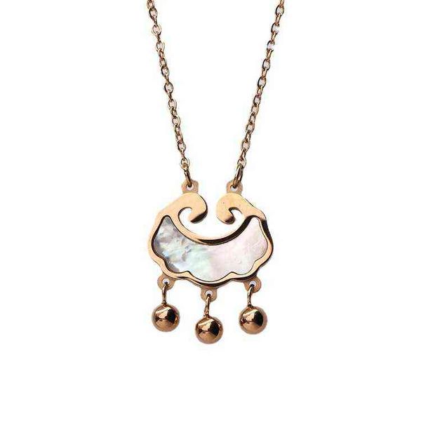 titanium steel o-chain long life lock necklace stainless fritillaria high sense minority pendant chinese style necklace, Silver
titanium steel o-chain long life lock necklace stainless fritillaria high sense minority pendant chinese style necklace, Silver