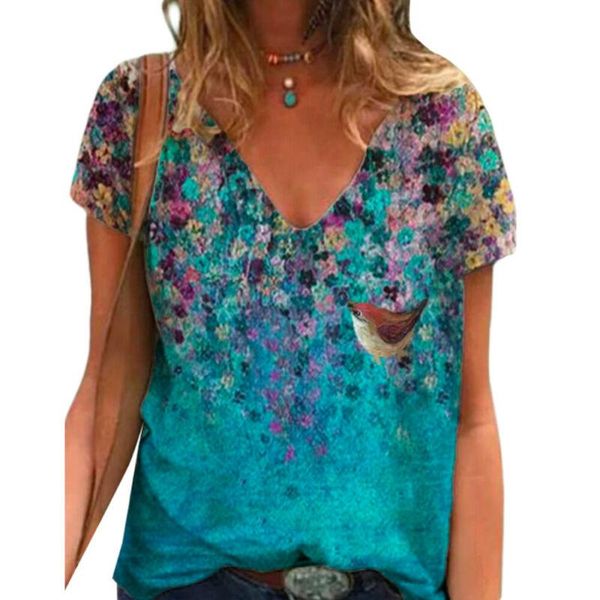 women's t-shirt womens short sleeve v-neck loose printed summer tee shirt women tshirts 2021 t for, White 
women's t-shirt womens short sleeve v-neck loose printed summer tee shirt women tshirts 2021 t for, White