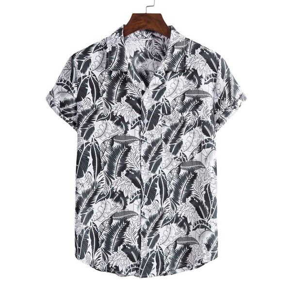 men short sleeve lapel printed shirt tropical leaf pattern floral shirt casual summer hawaiian holiday camisa #f35, White;black
men short sleeve lapel printed shirt tropical leaf pattern floral shirt casual summer hawaiian holiday camisa #f35, White;black