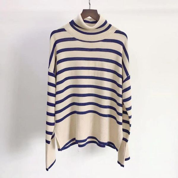 women's sweaters stripes turtleneck knitted jumper wool blend long sleeve ladies hem slit sweater casual 2021 knitwear, White;black
women's sweaters stripes turtleneck knitted jumper wool blend long sleeve ladies hem slit sweater casual 2021 knitwear, White;black