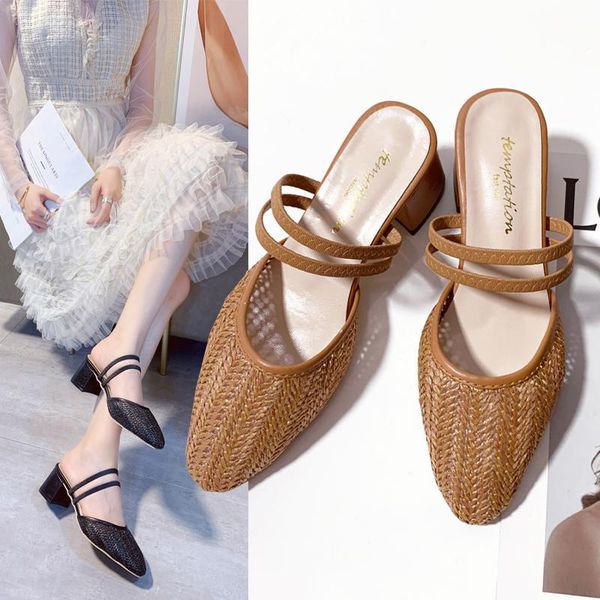 slippers sale women's straw woven hollow mules outdoor high heel fashion shoes heels party for women.6z, Black
slippers sale women's straw woven hollow mules outdoor high heel fashion shoes heels party for women.6z, Black