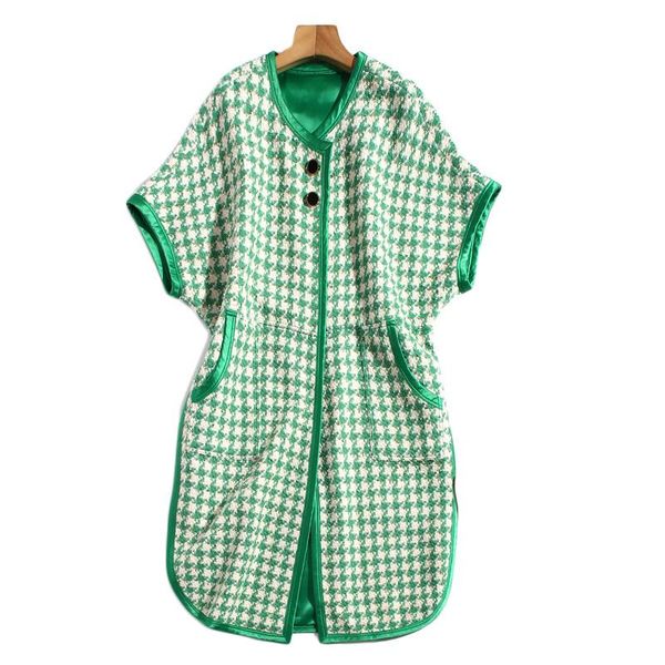 women's wool & blends windbreaker autumn casual elegant fashion classic tweed plaid short sleeve single breasted long coat, Black
women's wool & blends windbreaker autumn casual elegant fashion classic tweed plaid short sleeve single breasted long coat, Black