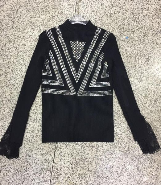 women's sweaters 2021 high neck rhinestone geometric pattern loose fashion trend sweater women tide, White;black
women's sweaters 2021 high neck rhinestone geometric pattern loose fashion trend sweater women tide, White;black