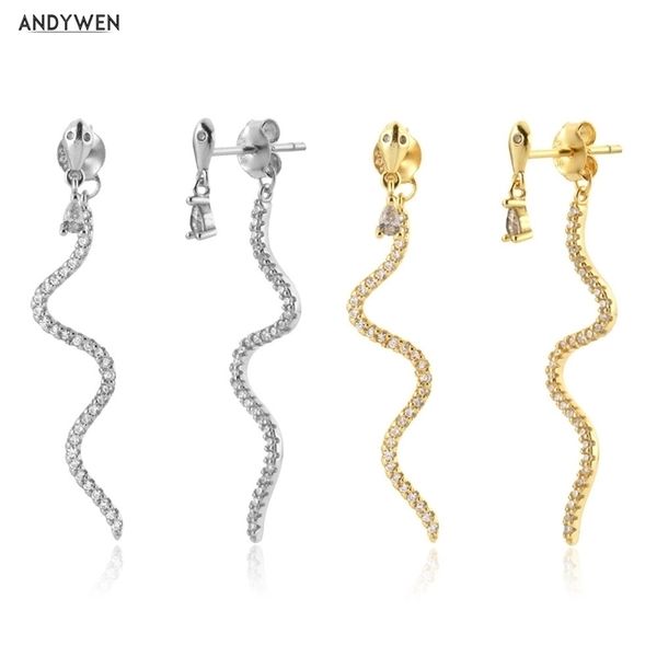 andywen 925 sterling silver gold long zircon cz snake base drop earring clear party piercing pendiente women luxury jewelry 220210, Golden
andywen 925 sterling silver gold long zircon cz snake base drop earring clear party piercing pendiente women luxury jewelry 220210, Golden