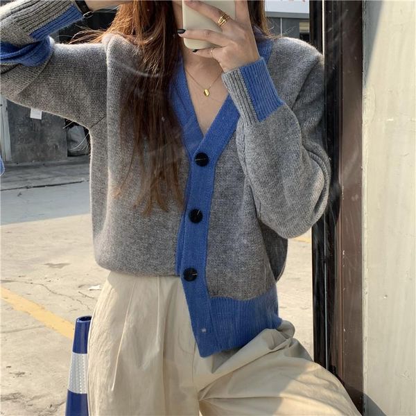 women's knits & tees 2021 spring sweater women v-neck color cardigan lazy wind ins loose coat and autumn, White
women's knits & tees 2021 spring sweater women v-neck color cardigan lazy wind ins loose coat and autumn, White