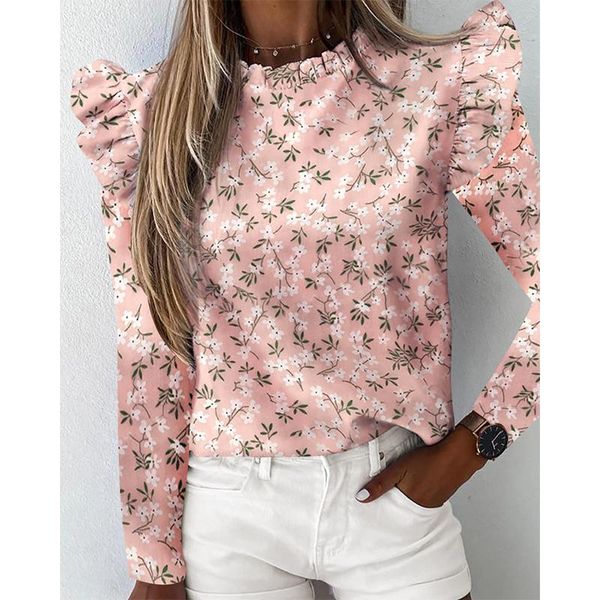 spring autumn female blouses new casual o-neck long puff sleeves printed shirt women pullover elegant office lady blouse shirts, White
spring autumn female blouses new casual o-neck long puff sleeves printed shirt women pullover elegant office lady blouse shirts, White