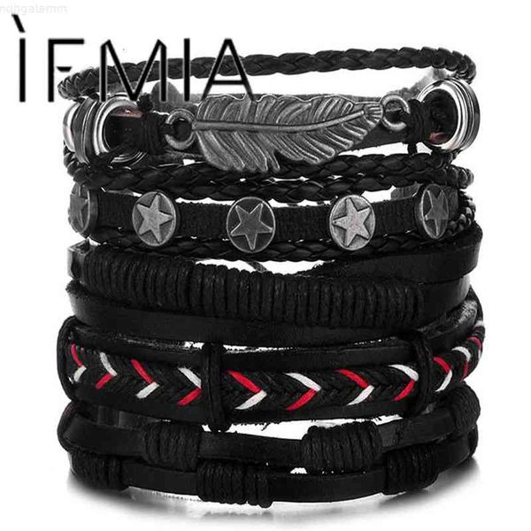 ifmia vintage leaf feather multilayer leather bracelet men fashion braided handmade star rope wrap bracelets & bangles male gift, Red;brown
ifmia vintage leaf feather multilayer leather bracelet men fashion braided handmade star rope wrap bracelets & bangles male gift, Red;brown