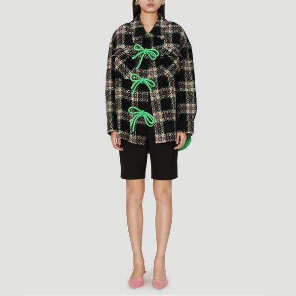 women's jackets fashionable and luxurious early autumn 2021 plaid woolen loose bow button coat, casual versatile long-sleeved top, Black;brown
women's jackets fashionable and luxurious early autumn 2021 plaid woolen loose bow button coat, casual versatile long-sleeved top, Black;brown