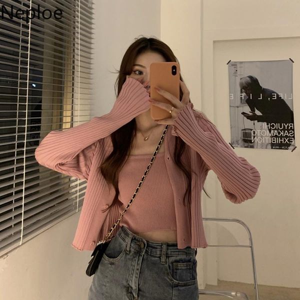 women's knits & tees neploe cardigan crop mujer v-neck long sleeve sweater + sling vest korean fashion knitwear suit sweet vintage, White
women's knits & tees neploe cardigan crop mujer v-neck long sleeve sweater + sling vest korean fashion knitwear suit sweet vintage, White