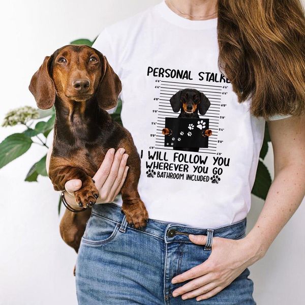 personal stalker dachshund print women's summer t-shirt short sleeve graphic tees women dog lover streetwear tumblr clothes, White
personal stalker dachshund print women's summer t-shirt short sleeve graphic tees women dog lover streetwear tumblr clothes, White