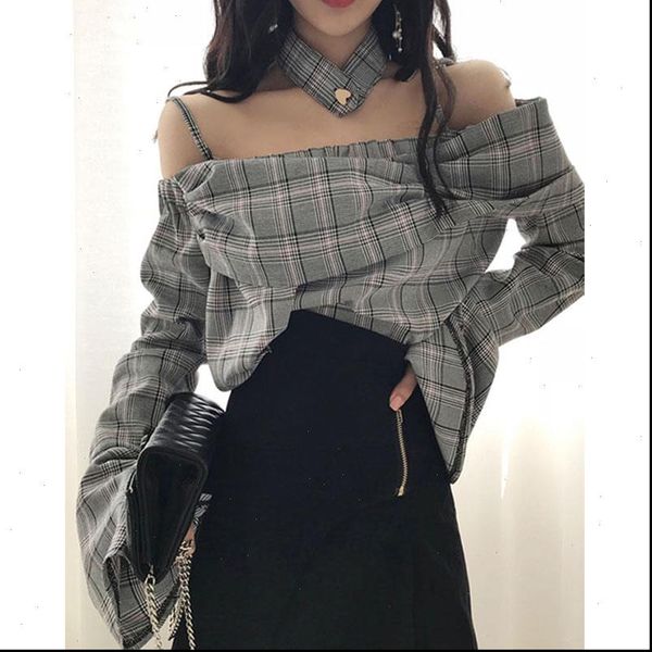rosetic women plaid shirts retro womens strap gothic and blouses red striped blusa feminina blusas mujer off the shoulder, White
rosetic women plaid shirts retro womens strap gothic and blouses red striped blusa feminina blusas mujer off the shoulder, White