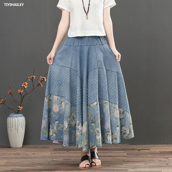 skirts tiyihailey 2021 long maxi a-line skirt women elastic waist spring autumn denim jeans vintage print big hem, Black
skirts tiyihailey 2021 long maxi a-line skirt women elastic waist spring autumn denim jeans vintage print big hem, Black