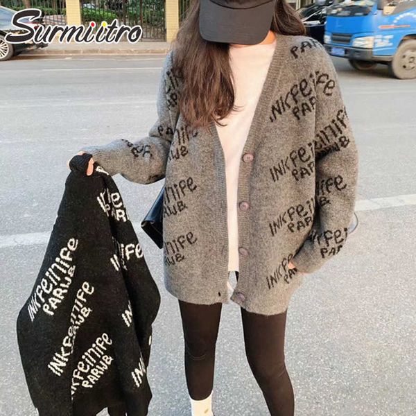 surmiitro oversized cardigan women autumn winter korean letter long sleeve sweater female knitted jacket coat knitwear 210712, White;black
surmiitro oversized cardigan women autumn winter korean letter long sleeve sweater female knitted jacket coat knitwear 210712, White;black