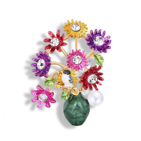 pins, brooches 2021 painted pearl drip enamel flower vase accessories women's crystal jewelry big brooch pin gift, Gray
pins, brooches 2021 painted pearl drip enamel flower vase accessories women's crystal jewelry big brooch pin gift, Gray