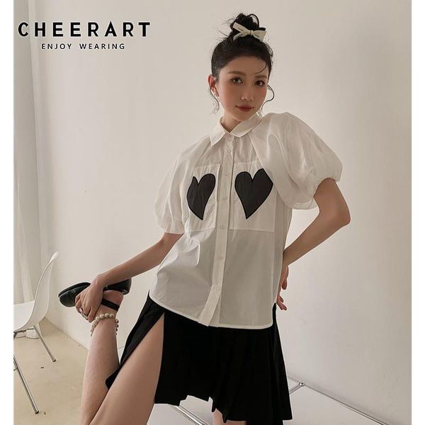 women's blouses & shirts cheerart designer puff sleeve white heart shirt 2021 fashion women cute korean short summer and
women's blouses & shirts cheerart designer puff sleeve white heart shirt 2021 fashion women cute korean short summer and