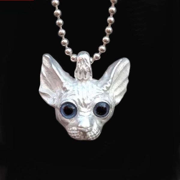 2021 new solid 925 hairless cat for woman personality necklace ins hip hop s925 sier man pendant zk2b, Silver
2021 new solid 925 hairless cat for woman personality necklace ins hip hop s925 sier man pendant zk2b, Silver