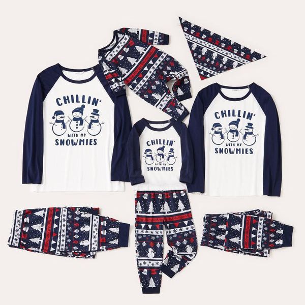 family matching outfits patpat christmas snowman and letter print long-sleeve crewneck pajamas sets (flame resistant), Blue
family matching outfits patpat christmas snowman and letter print long-sleeve crewneck pajamas sets (flame resistant), Blue