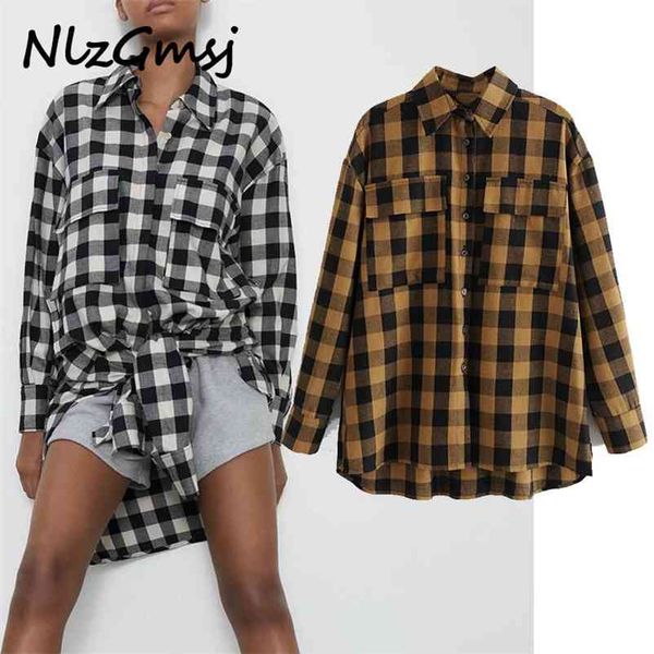 blouse women fashion plaid oversize loose blouses vintage long sleeve with pockets female shirts chic 210628, White
blouse women fashion plaid oversize loose blouses vintage long sleeve with pockets female shirts chic 210628, White