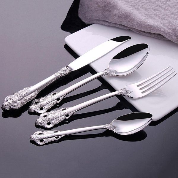 flatware sets 24pcs dinner set vintage silver dinnerware 18/10 stainless steel christmas cutlery wedding party flatwar knife teaspoon
flatware sets 24pcs dinner set vintage silver dinnerware 18/10 stainless steel christmas cutlery wedding party flatwar knife teaspoon
