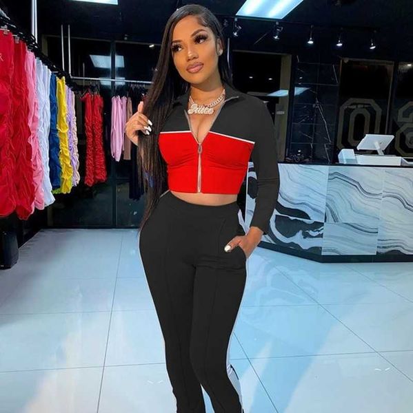 autumn two tracksuit korean fashion clothing zipper crop pencil pants sportswear 2 sets womens outfits, Black;white
autumn two tracksuit korean fashion clothing zipper crop pencil pants sportswear 2 sets womens outfits, Black;white