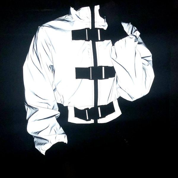 women's jackets hip streetwear sporty female jacket reflective short overcoat zipper outwear casual plastic belt buckle coat, Black;brown
women's jackets hip streetwear sporty female jacket reflective short overcoat zipper outwear casual plastic belt buckle coat, Black;brown
