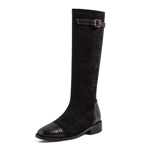 boots soft leather velvet stitching microfiber sleeve women's square toe low-heeled warm plush winter knee-length, Black
boots soft leather velvet stitching microfiber sleeve women's square toe low-heeled warm plush winter knee-length, Black