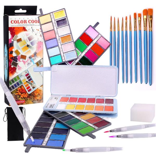 gift sets watercolor paint set professional solid gouache kit with water brush pen pencils pouch
gift sets watercolor paint set professional solid gouache kit with water brush pen pencils pouch