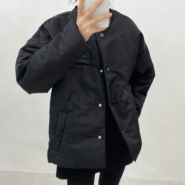 women's jackets 2021 fall winter runway collection gothic street style cotton padded nylon o-neck jacket, Black;brown
women's jackets 2021 fall winter runway collection gothic street style cotton padded nylon o-neck jacket, Black;brown