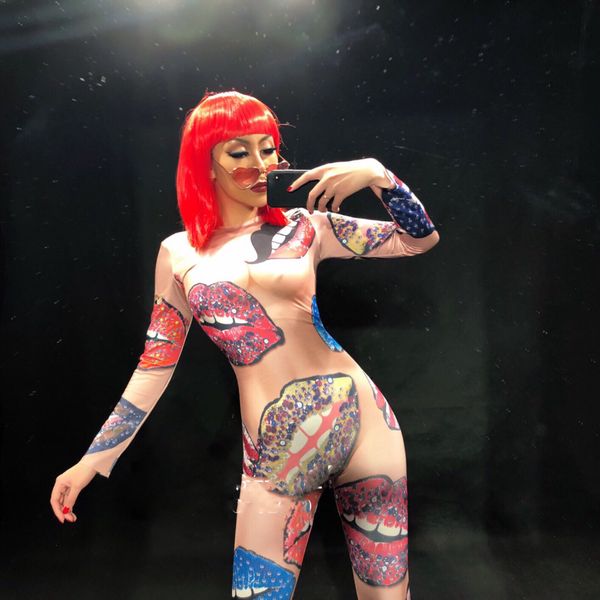 ladys kiss lips nightclub stage bodysuit coloful 3d printing outfit stage dance women costume singer birthday dance wear, Black;red
ladys kiss lips nightclub stage bodysuit coloful 3d printing outfit stage dance women costume singer birthday dance wear, Black;red