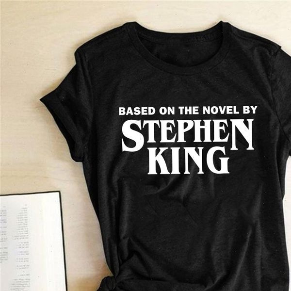 based on womens the novel by stephen king printed t shirts women summer for loose crew neck harajuku clothes, White
based on womens the novel by stephen king printed t shirts women summer for loose crew neck harajuku clothes, White