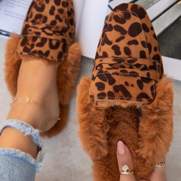 slippers l 2021 all-match women leather leopard print pointed flat hair female large size women's shoes lazy drag furry slipper, Black
slippers l 2021 all-match women leather leopard print pointed flat hair female large size women's shoes lazy drag furry slipper, Black