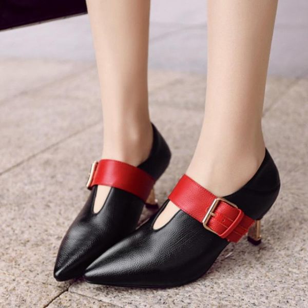 spring leather shoes women heels buckle pointed toe women loafers comfortable pumps shoes kitten heel high quanlity, Black
spring leather shoes women heels buckle pointed toe women loafers comfortable pumps shoes kitten heel high quanlity, Black