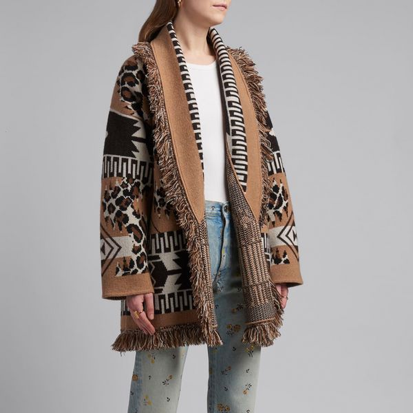 2021 new retro leopard jacquard cashmere coat women wool autumn winter sweater cardigan jacket overcoat rn08, White;black
2021 new retro leopard jacquard cashmere coat women wool autumn winter sweater cardigan jacket overcoat rn08, White;black