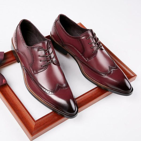 dress shoes high-end private custom-made men's genuine leather formal shoes, british trendy pointed toe brock casual, Black
dress shoes high-end private custom-made men's genuine leather formal shoes, british trendy pointed toe brock casual, Black