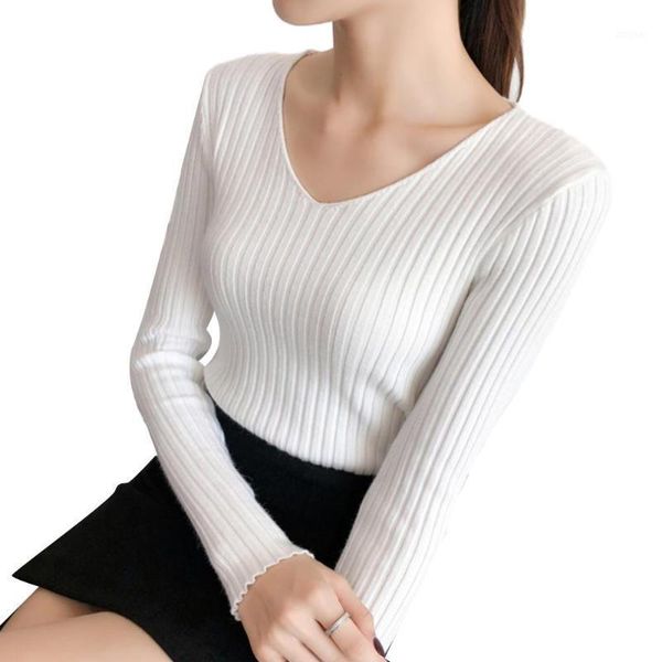 women casual autumn spring v neck long sleeve ribbed slim pullover bottoming sweater2021 fashion ladies knitted sweater women's sweater, White;black
women casual autumn spring v neck long sleeve ribbed slim pullover bottoming sweater2021 fashion ladies knitted sweater women's sweater, White;black