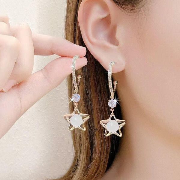 stud korean opal star earrings female luxury temperament fashion five-pointed creative wholesale jewelry, Golden;silver
stud korean opal star earrings female luxury temperament fashion five-pointed creative wholesale jewelry, Golden;silver