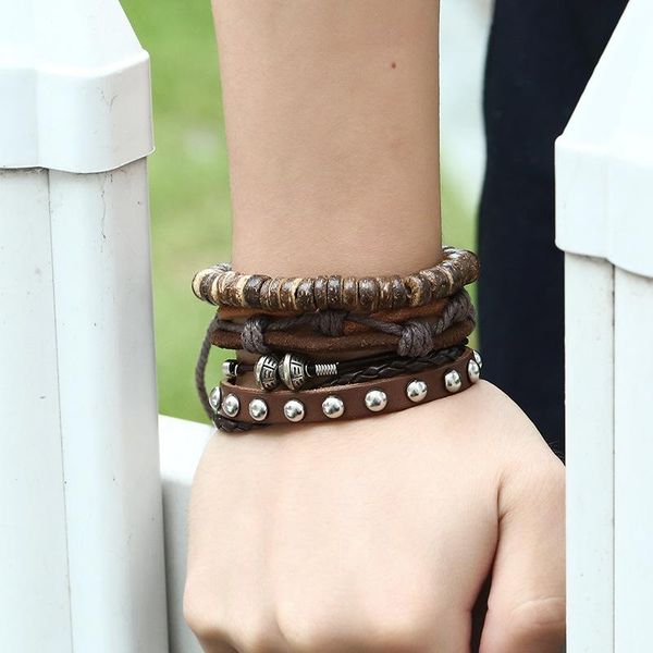 tennis 3 pcs/set vintage multi-layer men bracelet fashion wood beads wax line rivet bangle women male adjust pulseras cuff jewelry gift, Golden;silver
tennis 3 pcs/set vintage multi-layer men bracelet fashion wood beads wax line rivet bangle women male adjust pulseras cuff jewelry gift, Golden;silver