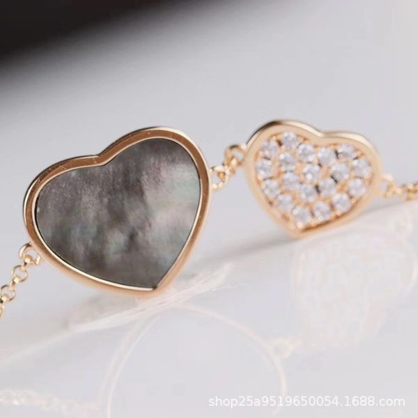 luxury chopin link, chain customized peach diamond heart-shaped grey shell bracelet small flower white shell bracelet, Black
luxury chopin link, chain customized peach diamond heart-shaped grey shell bracelet small flower white shell bracelet, Black