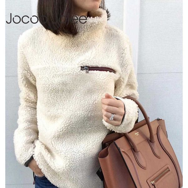 jocoo jolee women faux fur fluffly turtleneck sweatshirts autumn casual teddy hoodies warm thicken coats fashionable 210619, Black
jocoo jolee women faux fur fluffly turtleneck sweatshirts autumn casual teddy hoodies warm thicken coats fashionable 210619, Black
