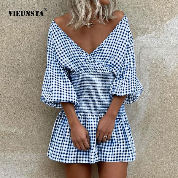casual dresses women off shoulder v-neck dress spring summer fashion plaid mini vintage lantern sleeve elastic waist party, Black;gray
casual dresses women off shoulder v-neck dress spring summer fashion plaid mini vintage lantern sleeve elastic waist party, Black;gray