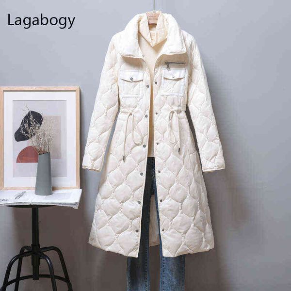 lagabogy winter ultra light 90% white duck down coat women long single breasted parkas female slim warm waist puffer jacket 211130, Black
lagabogy winter ultra light 90% white duck down coat women long single breasted parkas female slim warm waist puffer jacket 211130, Black