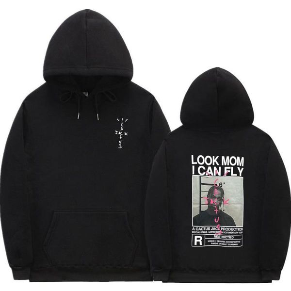 men's hoodies & sweatshirts cactus jack hoodie men women double-sided logo print look mom i can travis scohoodies fashion hip hop, Black 
men's hoodies & sweatshirts cactus jack hoodie men women double-sided logo print look mom i can travis scohoodies fashion hip hop, Black