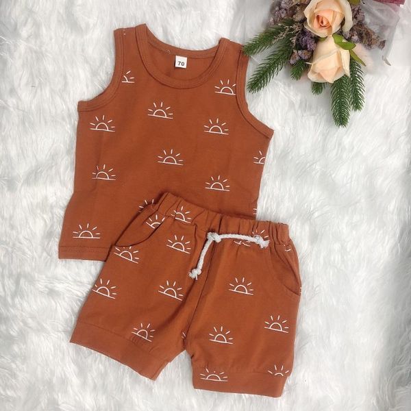 0-3years newborn baby 2-piece outfit set fashion sun print tank shorts set for kids boys girls, White
0-3years newborn baby 2-piece outfit set fashion sun print tank shorts set for kids boys girls, White