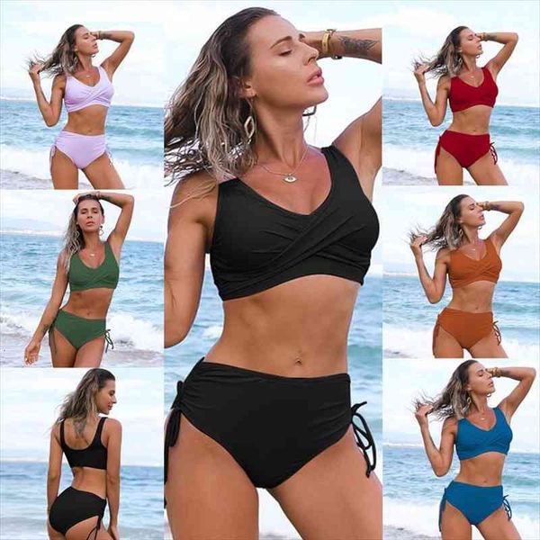 fashion swimsuit european bikini feminine high waist solid color split wading sportswear brazilian swimsuit women, White;black
fashion swimsuit european bikini feminine high waist solid color split wading sportswear brazilian swimsuit women, White;black