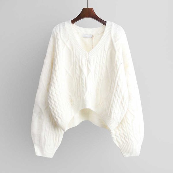 women's knits & tees casual street women sweater knitted pullover v-neck loose wrmt, White
women's knits & tees casual street women sweater knitted pullover v-neck loose wrmt, White