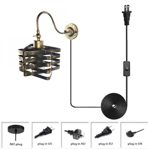 wall lamp rustic lighting fixtures, retro bronze finish metal sconce, vintage light plug in fixture lights
wall lamp rustic lighting fixtures, retro bronze finish metal sconce, vintage light plug in fixture lights