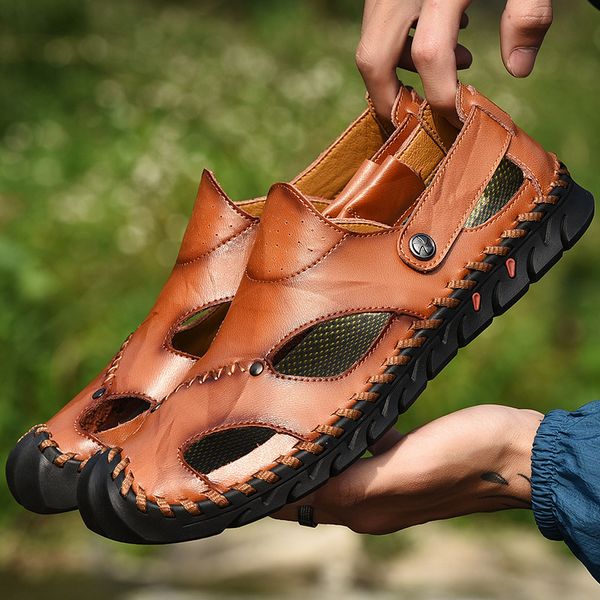 2020 new summer korean style casual sandals mens cross-border plus size hollow-out waterproof non-slip beach shoes mens handmade mens shoes, Black
2020 new summer korean style casual sandals mens cross-border plus size hollow-out waterproof non-slip beach shoes mens handmade mens shoes, Black