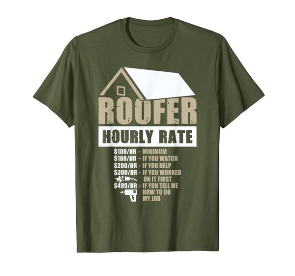 Mens Roofer Hourly Rate fun pun loggers fun pun gift T-Shirt, Mainly pictures