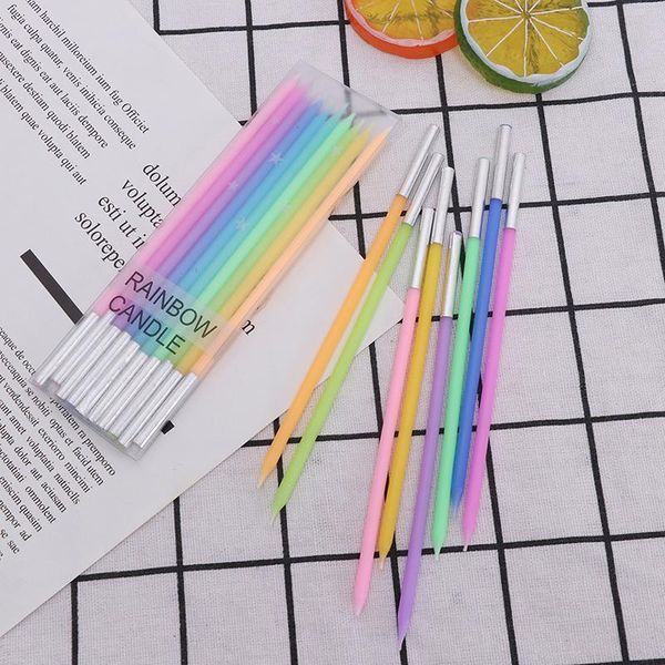 safe flames dessert decoration colorful flame rainbow candle birthday party supplies 10pcs/pack wedding cake candles
safe flames dessert decoration colorful flame rainbow candle birthday party supplies 10pcs/pack wedding cake candles